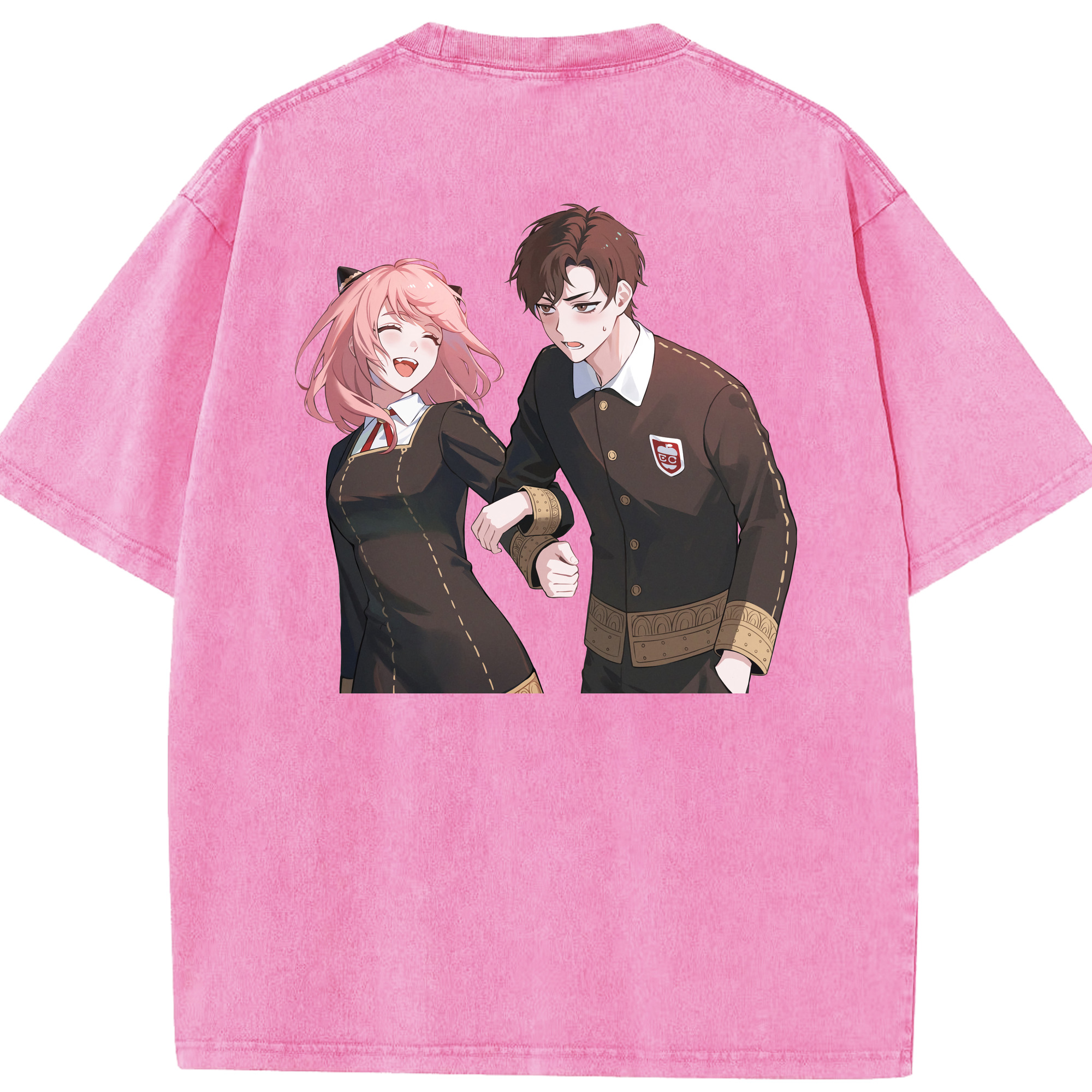 （画像用） SPY×FAMILY间谍家家酒 綿100% ヴィンテージ風 半袖Tシャツ（背面プリント）